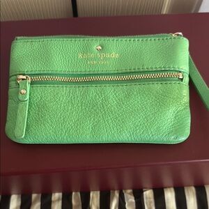 Kate Spade Green Pebbled Leather Clutch